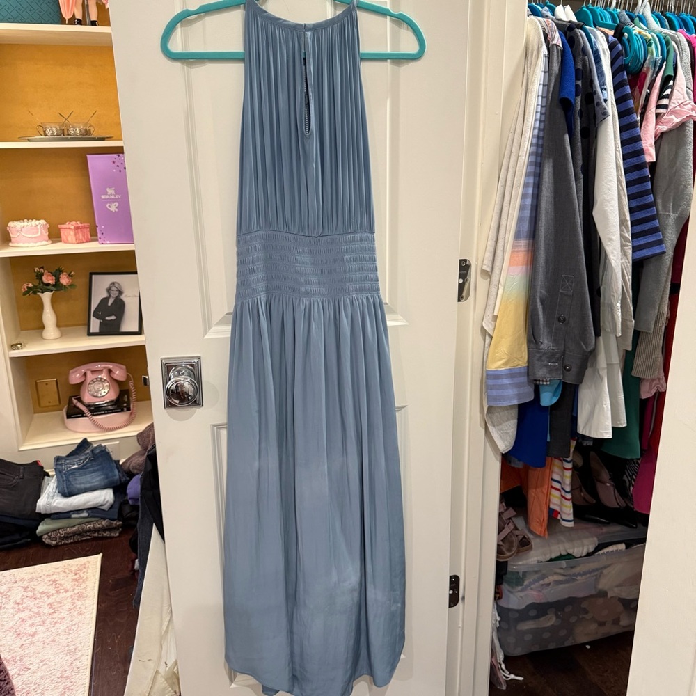 Ramy Brook Mel High Neck Midi Dress Blue size Small - Picture 9 of 12